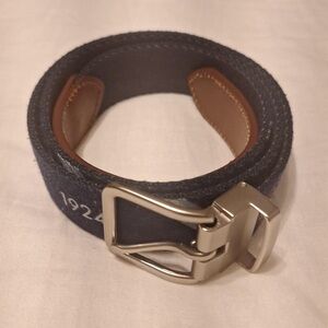 Peter Millar Canvas & Leather Mens Belt Size 38 Blue BHCC 1924